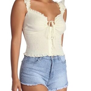 Windsor Cream Smocked Top